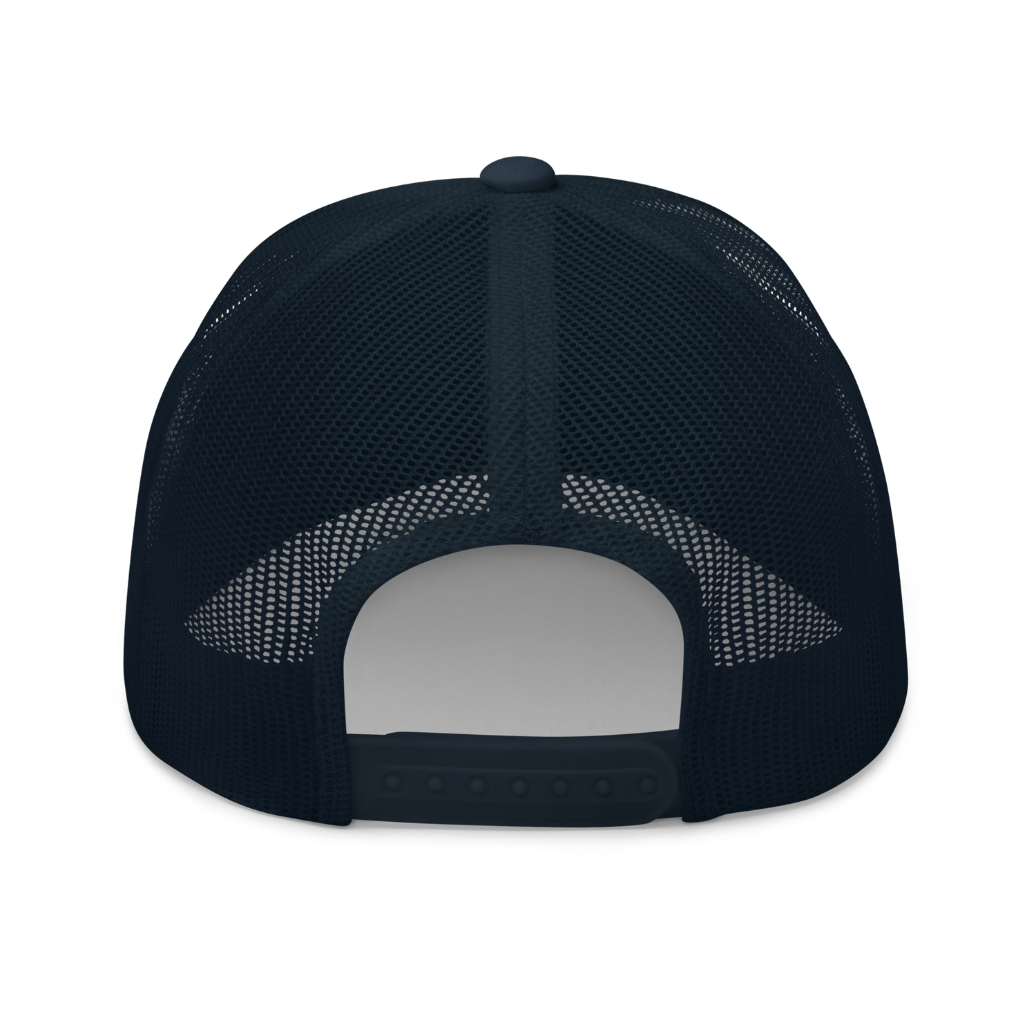 Unisex Embroidered Retro Trucker Hat featuring the No Expectations Wave logo on the front, part of the No Expectations brand collection Navy