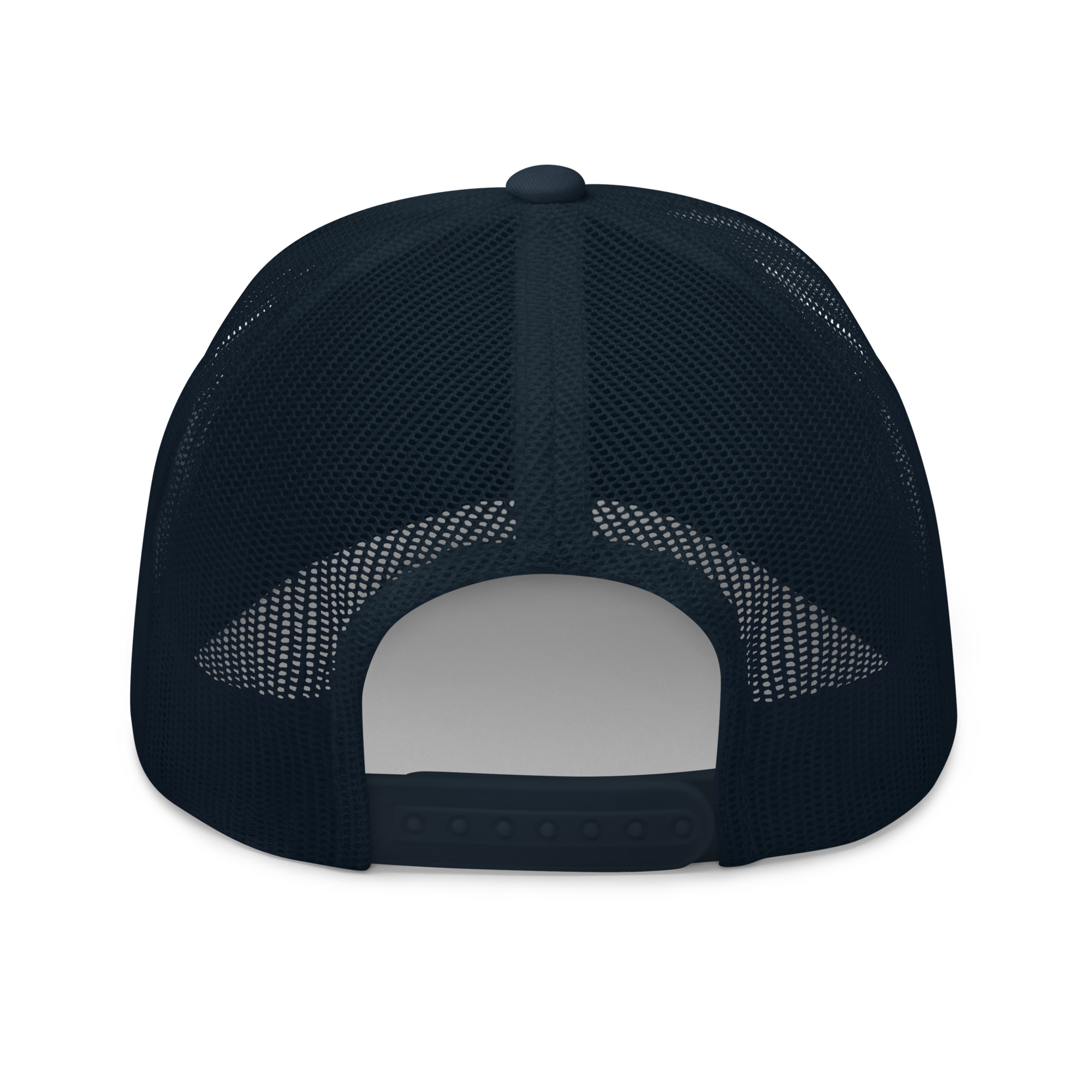 Unisex Embroidered Retro Trucker Hat featuring the No Expectations Wave logo on the front, part of the No Expectations brand collection Navy